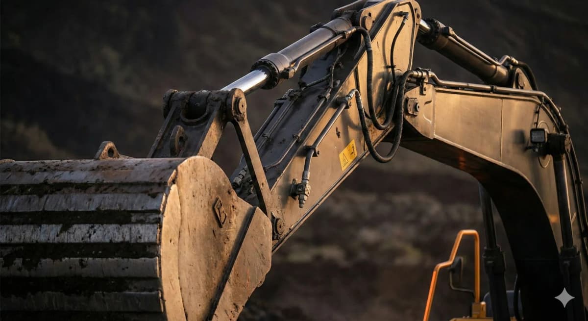 Minipelle Tractoplaine lors d'un terrassement à La Réunion